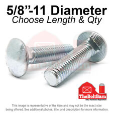 5/8-11 Grade 5 Full Thread Round Head Carriage Bolts Zinc (Pick Length & Qty) - Cleveland - US"