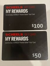 SCHEELS Gift Card $150 (2 cards $100/$50) ONLINE or IN STORE Sporting Goods Fish