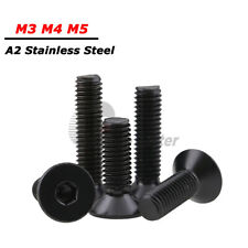 M3 M4 M5 Socket Flat Countersunk Screw Black A2 304 Stainless CSK Allen Key Bolt - CN