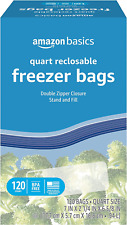 120 Count 7 X 2 1/4" X 6 5/8" High Quality Freezer Ziplock Quart Bags BPA free"