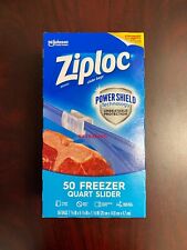 Ziploc Brand Freezer Quart Sliders Food Bags ~ Power Shield Protection 50 ct NEW