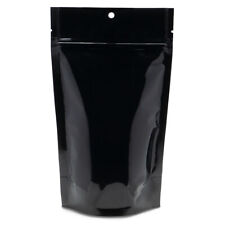 50 pcs Glossy Black Mylar Nylon 5 x 8" Stand Up Zip Lock Smell Proof Bags"
