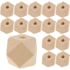 20 Pcs Wooden DIY Beads Garland Decorative Rustic Craft Jewelry Accessories