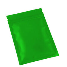 100pc Matte Flat Green Two-Sided Foil Mylar Zip Lock Bags 8.5x13cm 3.25x5in