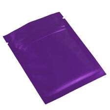 100pc Gloss Shiny Purple Both Sides Foil Mylar Zip Lock Bags 10x15cm 4x6in