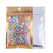 100x Clear Front & Gold Inside Zip Lock Bags 4.75x7.75in (Free 2-Day Shipping)