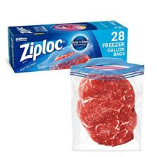 Food Storage Freezer Bags Grip 'n Seal Technology for Easier Grip, 28 Count