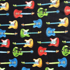 Guitars Allover Print Fleece Fabric - 60 Wide - Sold by The Yard & Bolt"