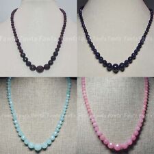 Exquisite 6-14mm Multi Color Faceted Gemstone Round Beads Jewelry Necklace 18''