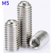 M5 304 Stainless Steel Grub Screws Hex Socket Set Screws with Cup Point DIN 916 - CN