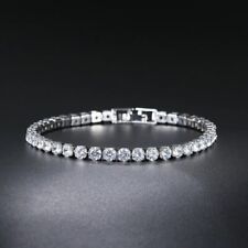 925 Sterling Silver 4mm Cubic Zircon Tennis Bracelet Women Jewelry Birthday Gift