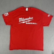 Milwaukee Sawzall Mens XL Shirt Red 2-Sided Construction Contractor Mechanic Tee