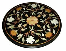 12'' black Marble Coffee corner Center Table Top inlay antique Mosaic work de1