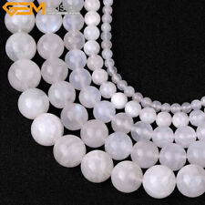 AAA Grade Genuine Natural Blue Rainbow Moonstone Gemstone Beads Jewelry Making