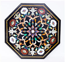 18'' Table Marble Inlay Top pietra Dura coffee malachite lapis room decor o2