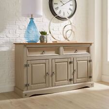 Corona Grey Sideboard 2 Drawer 3 Door Cupboard Solid Mexican Pine Wooden Cabinet