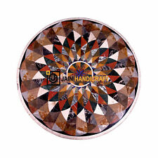 18'' round black Marble Coffee corner Center Table Top inlay mosaic decor k44