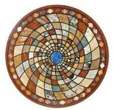 18'' round black Marble Coffee corner Center Table Top inlay mosaic decor k46