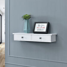 en.casa wall shelf with 2 drawers shelf shelf hanging shelf wall 10x60x15cm white