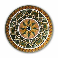 18'' round black Marble Coffee corner Center Table Top inlay mosaic decor k15