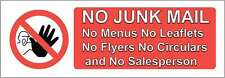 No Junk Mail No Salesperson Sign Vinyl Sticker /Vinyl Decal for door, window etc