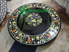 24 black Marble Table Top Coffee Dining Inlay Lapis Mosaic Handmade antique h4"