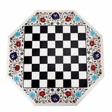 18 Marble Chess Semi Precious Stone Table Top Inlay Handicraft Work"