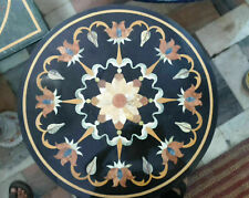 15'' Black Round Marble center Coffee Table Top Inlay Malachite Mosaic decor y18