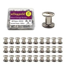 50 Sets M5x6 Silver Chicago Screws Leather Rivets Slotted Phillip Head Screw ... - Joliet - US