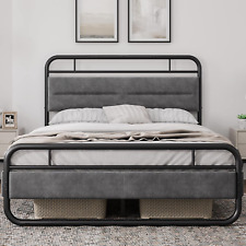 Metal Platform Bed Frame with Upholstered Headboard and 8.7'' Under-Bed Storage - Denver - US