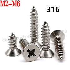 Phillips Countersunk Head Self Tapping Wood Screws A4 316 Stainless Steel M2-M6 - CN