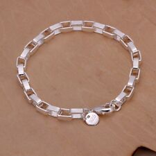 Fashion 925sterling Solid Silver Jewelry Chain Bracelet For Women Men Gift