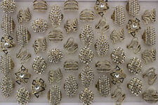 Wholesale Bulk Lots 40pcs Fashion Filled Clear Rhinestone Jewelry Gold P Rings