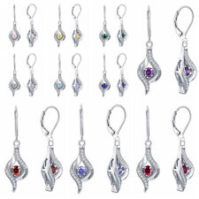 Women 925 Silver Filled Party Jewelry Gorgeous Cubic Zircon Drop Earring