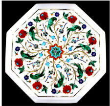 18'' marble table top inlay malachite center coffee antique home decor wall