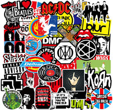 100 Rock Stickers Lot Heavy Metal Punk Band Music Guitar Car Decals Skateboard