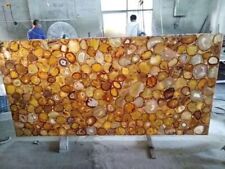 Yellow Agate Stone Counter Top Table Top Gemstone Handmade Furniture Home Decors