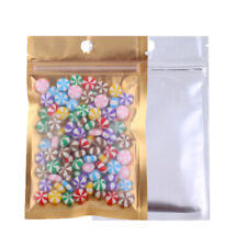 100x Clear Front & Gold Inside Zip Lock Bags 3.25x5in (Free 2-Day Shipping)