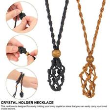 Empty Crystal Stone Holder Necklace Rope Cord Stone Gift Jewelry DIY T4H3