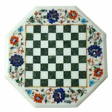 18 Marble Chess Table Top Center pietra dura Inlay children game Handmade V24"