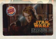 BURGER KING Star Wars, Revenge of the Sith ( 2005 ) Lenticular Gift Card ( $0 )