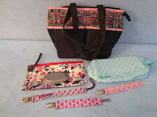 Lot 6 BABY ITEM (3 pacifier clip, diaper travel pack, wipe pouch, mini bag) girl