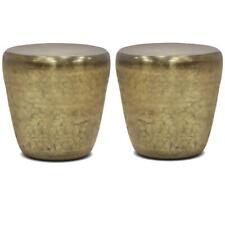 Home Square 2-Piece 20 Metal Accent Side Table Set in Antique Gold"