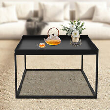 59cm Metal Square Coffee Table End Table/Side Table For Office Home Matt Black