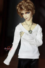 1/4 1/3 Uncle ID BJD Doll Clothes White T-shirt Top V-neck Thin Strips Open Back