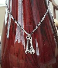 Wrench Contractor Construction Mechanic Tools Charm Stainless Steel Necklace