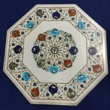 21 Marble coffee Table Top semi precious floral Inlay Work Home Decor"