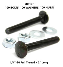 ONE HUNDRED (100 QTY) 1/4 20 x 2" Long Carriage Bolts Set with Nuts & Washers - Johnstown - US"