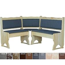 Corner Bench Pine Painted with Upholstery SOLID WOOD GREY, BROWN, ECO-LEATHER - NEW