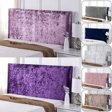 Luxury Elasticated Bed Headboard Cover Crushed Velvet Slip Covers Head Board